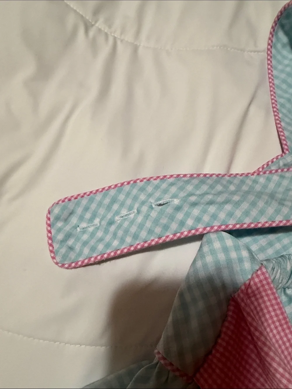 Girls Blue Gingham Rainbow Pinafore Dress